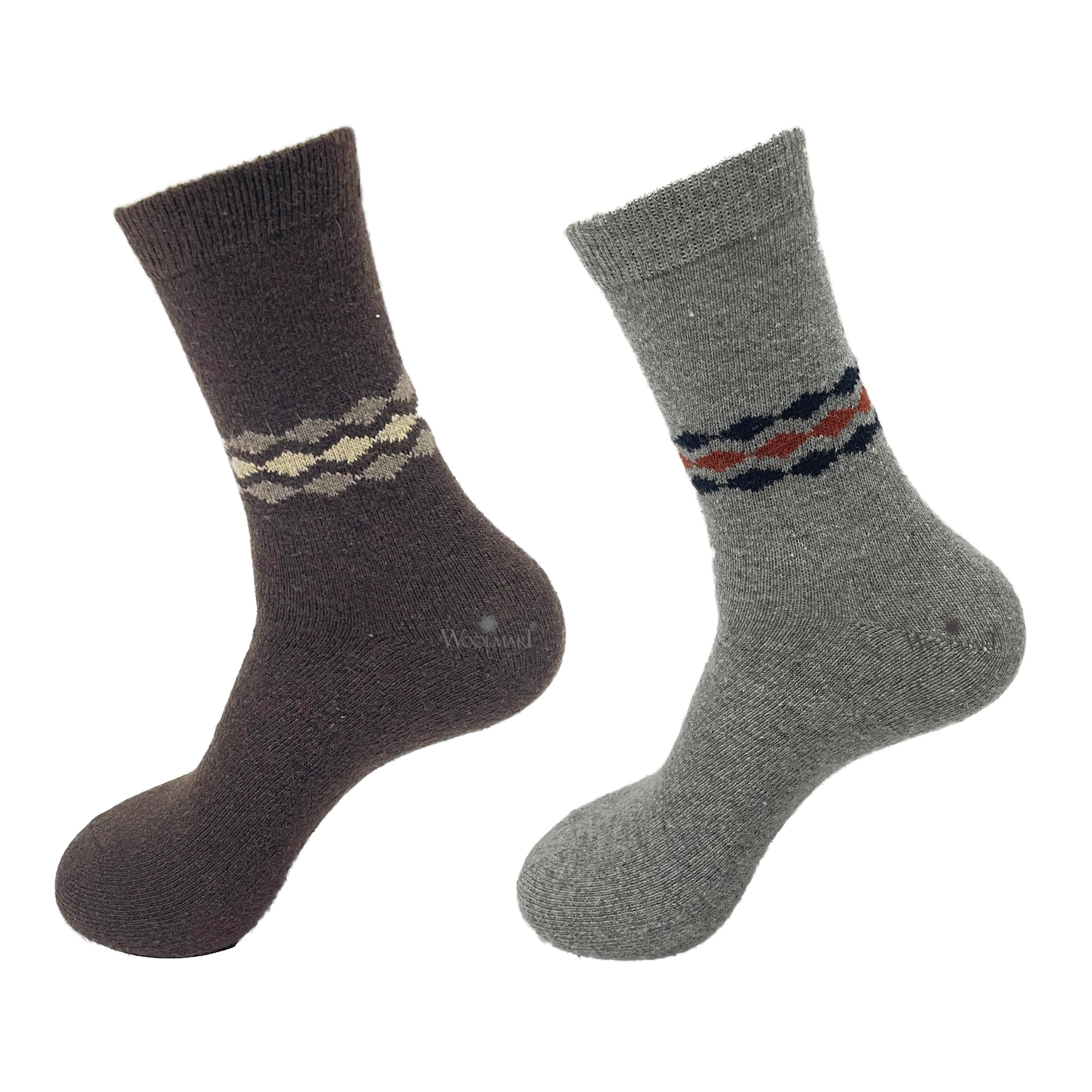 Warm Socks (Pack of 2) Brown & Grey