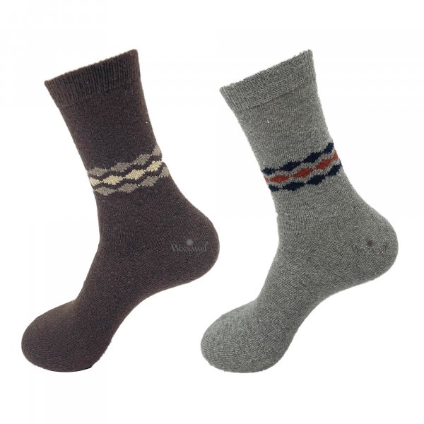 Warm Socks (Pack of 2) Brown &amp; Grey