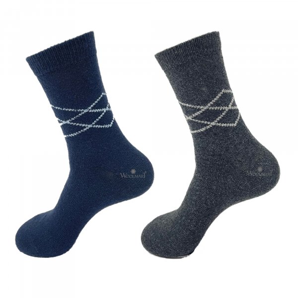 Warm Socks (Pack of 2) Blue &amp; Grey