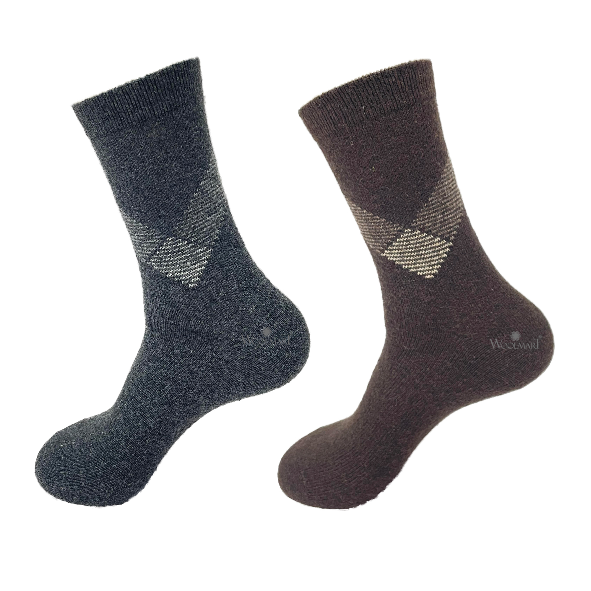 Warm Socks (Pack of 2) Grey & Brown