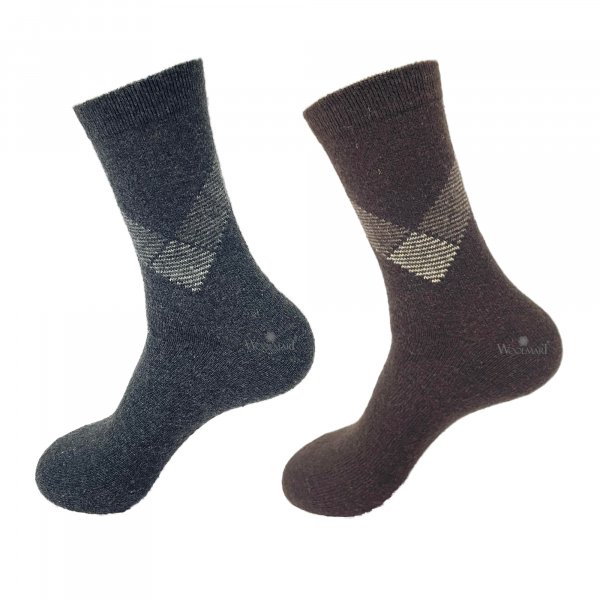 Warm Socks (Pack of 2) Grey &amp; Brown