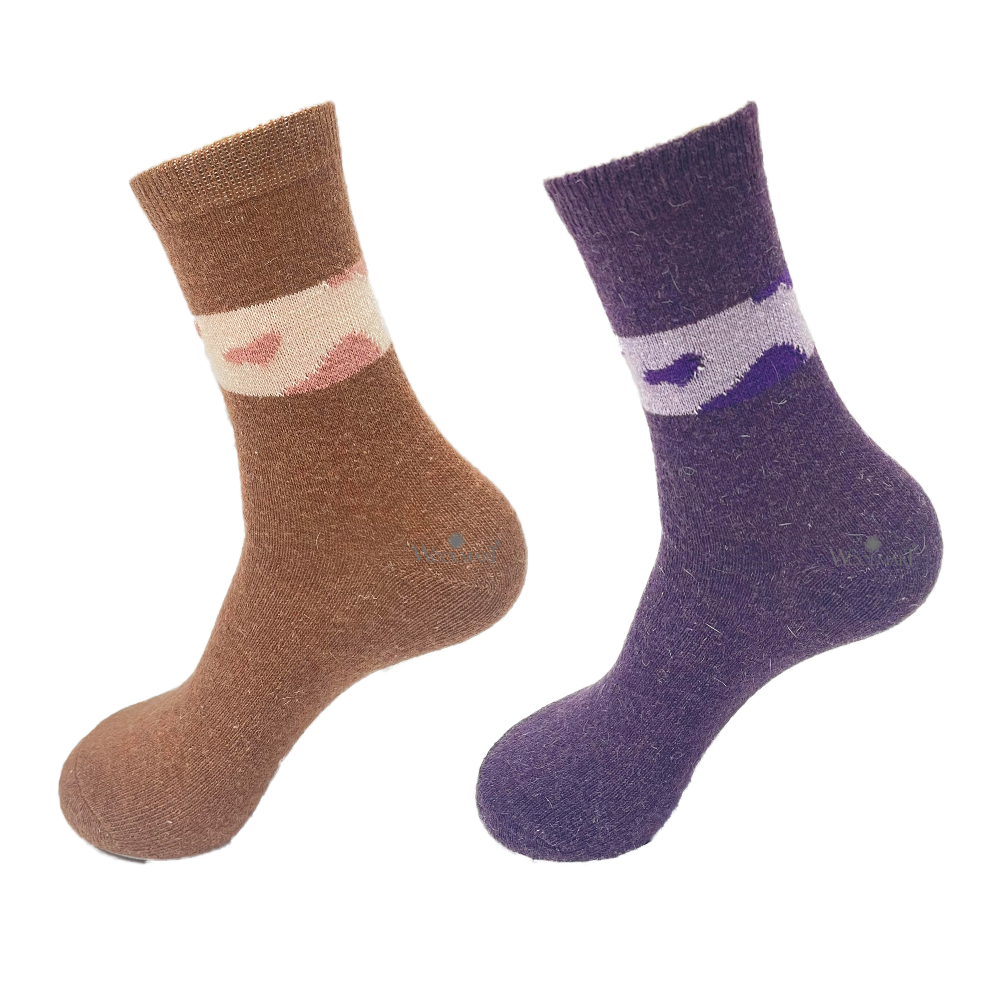 Warm Socks (Pack of 2) Brick & Purple