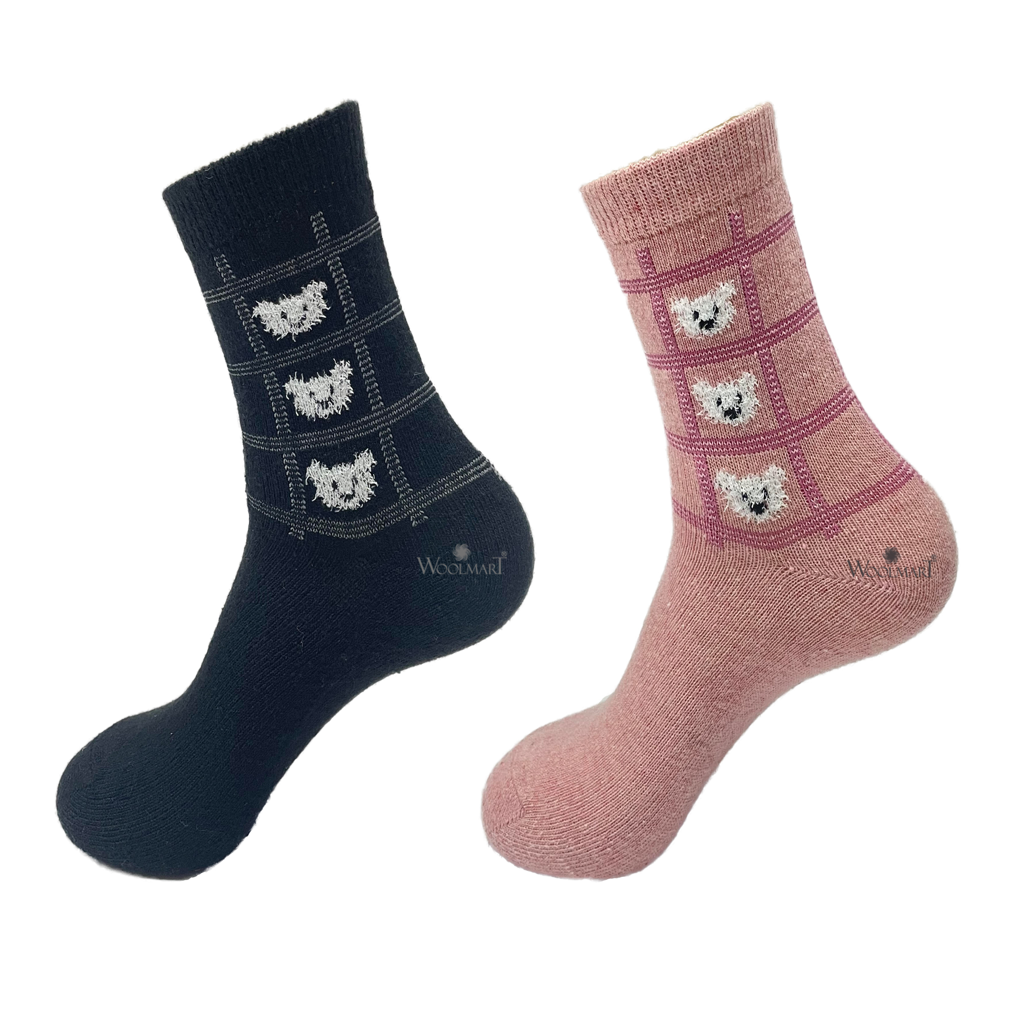 Warm Socks (Pack of 2) Black & Pink