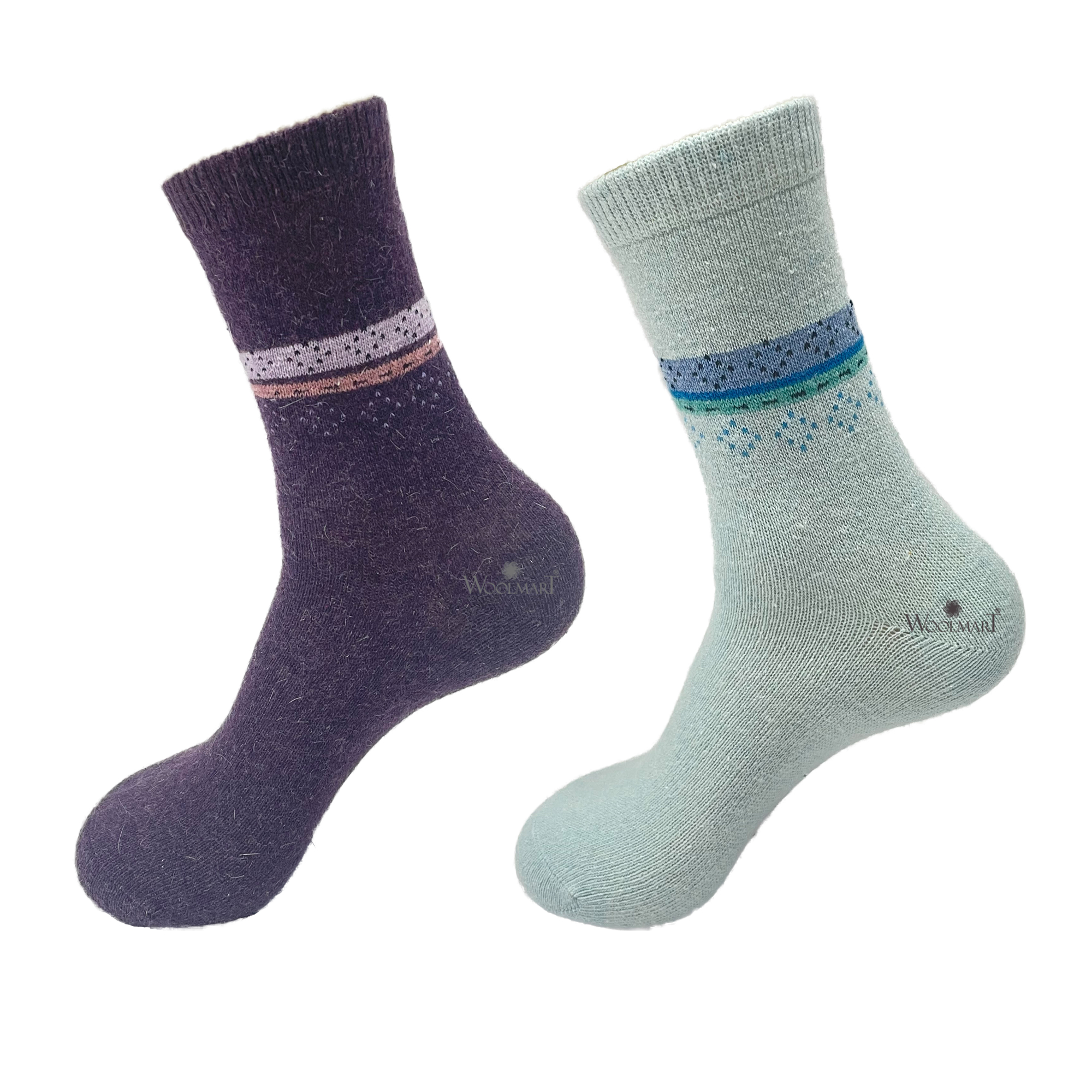 Warm Socks (Pack of 2) Purple & Sky