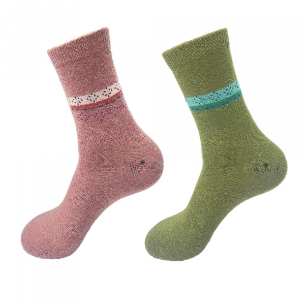 Warm Socks (Pack of 2) Pink &amp; Green