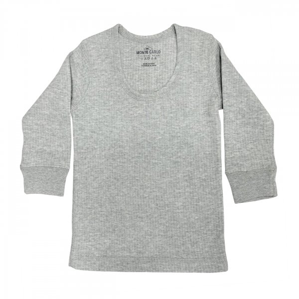 Cotton Quilted Thermal Top Full Sleeves- Grey