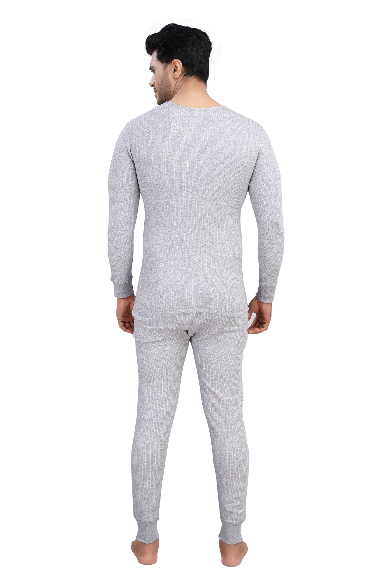 Cotton Quilted Thermal Top Full Sleeves-  Grey